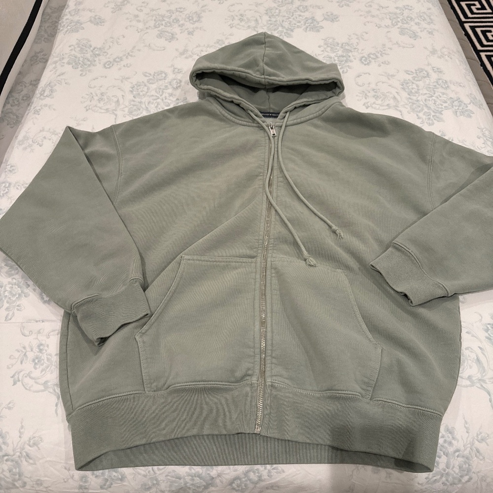 Brandy Melville army green /grey hoodie